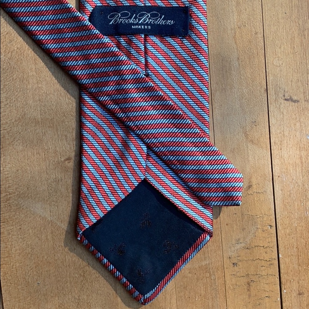 Brooks Brother’s Makers Salmon/Blue Necktie